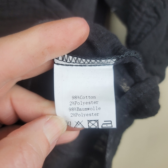 NWT Scarlet Darkness Black Lace Up Peasant Top Size S - Picture 6 of 8